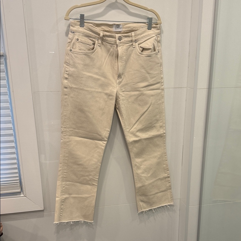 Citizens of Humanity Light Cream Women's Straight-Leg Jeans